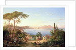 Bay of Naples with Dancing Italians, c.1850 by Carl Wilhelm Goetzloff