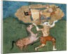 The white demon Akvan carries Rostam, son of Zal by School Persian