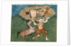 The white demon Akvan carries Rostam, son of Zal by School Persian
