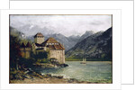 View of the Chillon Castle on the lake Geneva by Gustave Courbet