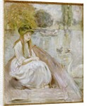 Jeanne Fourmanoir Aside the Lake. by Berthe Morisot