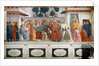 The Raising of the Son of Theophilus, the King of Antioch, and St. Peter Enthroned as First Bishop of Antioch, c.1427 and c.1480 by T. & Lippi F. Masaccio