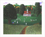 Cricket Match at St. Mary's Grange, Wilts, 1986 by Larry Smart