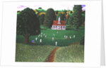 Cricket Match at St. Mary's Grange, Wilts, 1986 by Larry Smart