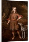 Portrait of a Boy as a Hunter Holding a Boar Spear with a Greyhound, mid-1670s by Jacques Vaillant