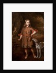 Portrait of a Boy as a Hunter Holding a Boar Spear with a Greyhound, mid-1670s by Jacques Vaillant