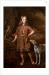 Portrait of a Boy as a Hunter Holding a Boar Spear with a Greyhound, mid-1670s by Jacques Vaillant