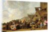 A Village Scene with a Dentist Pulling Teeth and Peasants Fighting Outside a Tavern, c.1630-40 by Peter de Bloot