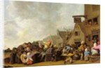 A Village Scene with a Dentist Pulling Teeth and Peasants Fighting Outside a Tavern, c.1630-40 by Peter de Bloot
