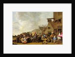 A Village Scene with a Dentist Pulling Teeth and Peasants Fighting Outside a Tavern, c.1630-40 by Peter de Bloot