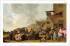 A Village Scene with a Dentist Pulling Teeth and Peasants Fighting Outside a Tavern, c.1630-40 by Peter de Bloot