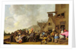 A Village Scene with a Dentist Pulling Teeth and Peasants Fighting Outside a Tavern, c.1630-40 by Peter de Bloot