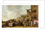 A Village Scene with a Dentist Pulling Teeth and Peasants Fighting Outside a Tavern, c.1630-40 by Peter de Bloot
