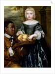 A Young Girl Being Offered a Basket of Fruit by a Servant, c.1650 by English School