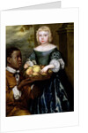 A Young Girl Being Offered a Basket of Fruit by a Servant, c.1650 by English School