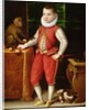 Portrait of a Young Nobleman with a Monkey and a Dog, c.1615 by Flemish School