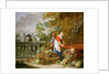 A Maid Washing Carrots at a Fountain with Two Gardeners at Work by Nicolaas or Nicolaes Muys