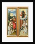 The Baptism of Christ and St. Ildefonso: A Pair of Altarpiece Wings by Master of the Female Half Lengths