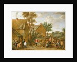 A Game of Bowls by a Tavern by Alexander van Bredael