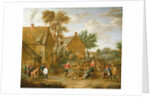 A Game of Bowls by a Tavern by Alexander van Bredael