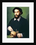 Portrait of a Gentleman with his Right Hand Pointing to a Skull, c.1540 by Master of the 1540s