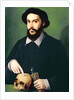 Portrait of a Gentleman with his Right Hand Pointing to a Skull, c.1540 by Master of the 1540s