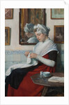 An Amsterdam Orphan Girl Sewing, c.1890 by Nicolaes van der Waay