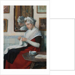 An Amsterdam Orphan Girl Sewing, c.1890 by Nicolaes van der Waay