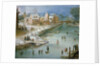 Skaters on a Frozen River Alongside a Town by Joos or Josse de The Younger Momper