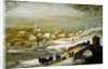 A Winter River Landscape with Travellers on a Bridge and a Town in the Distance, late 1720s by Joos or Josse de The Younger Momper