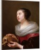 A young woman holding a skull, 1640s by Jan Olis