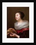 A young woman holding a skull, 1640s by Jan Olis