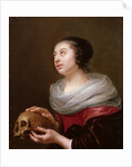 A young woman holding a skull, 1640s by Jan Olis