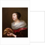 A young woman holding a skull, 1640s by Jan Olis