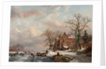 A Winter Landscape with Skaters on a Frozen River, 1862 by Frederick Marianus Kruseman