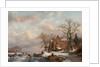 A Winter Landscape with Skaters on a Frozen River, 1862 by Frederick Marianus Kruseman