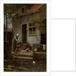 Feeding the Ducks by Bernardus Johannes Blommers or Bloomers