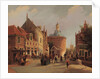 A View of the Zuiderspui with the Drommedaris in the City of Enkhuizen by Oene Romkes de Jongh