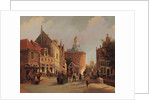 A View of the Zuiderspui with the Drommedaris in the City of Enkhuizen by Oene Romkes de Jongh