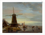 Skaters on a Frozen Waterway by Nicholas Jan Roosenboom