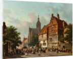 A Dutch Market in the Summertime, 19th century by Adrianus Eversen