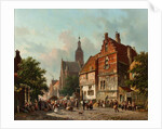 A Dutch Market in the Summertime, 19th century by Adrianus Eversen