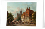 A Dutch Market in the Summertime, 19th century by Adrianus Eversen