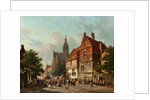 A Dutch Market in the Summertime, 19th century by Adrianus Eversen