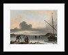 A Winter Landscape with Sleighs, Skaters and Golfers on a Frozen Lake by Ludolf I Backhuysen