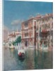 A Gondola in Front of the Palazzo Cavalli-Franchetti and Palazzi Barboro, Venice by Rubens Santoro