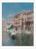 A Gondola in Front of the Palazzo Cavalli-Franchetti and Palazzi Barboro, Venice by Rubens Santoro