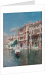 A Gondola in Front of the Palazzo Cavalli-Franchetti and Palazzi Barboro, Venice by Rubens Santoro