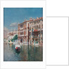 A Gondola in Front of the Palazzo Cavalli-Franchetti and Palazzi Barboro, Venice by Rubens Santoro