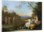 Nymphs Dancing and Making Music by a Pool on a Wooded Hilltop with the Apulian Shepherd by Daniel Vertangen